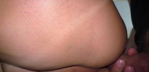  Mom was in the bathroom when the stepson was peeping. Anal and blowjob